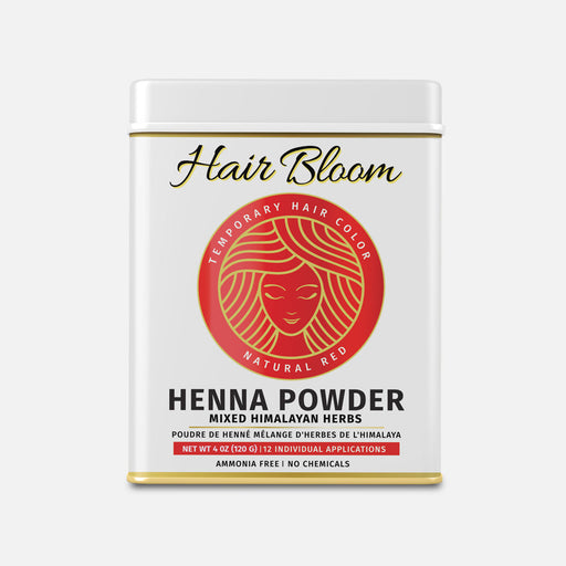 Hair Bloom Natural Red Hair Color- Henna w/ Mixed Himalayan Herbs Hair Color Powder- 12 Individual Sachets (10 gm each)- Reusable Brush & Tray Included-0