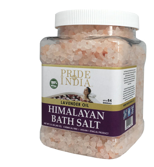 Himalayan Pink Bathing Salt - Enriched w/ Lavender Oil and 84+ Minerals, 2.5 Pound (40oz) Jars-0
