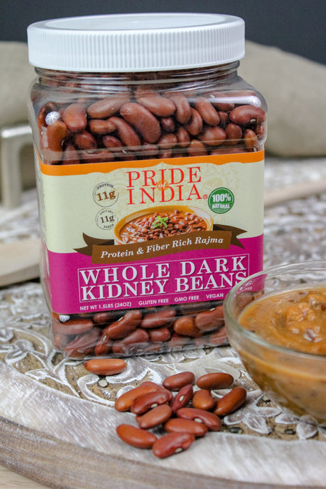 Indian Whole Dark Kidney Beans - Protein & Fiber Rich Rajma Jar-3