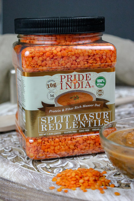 Indian Split Masur Red Lentils - Protein & Fiber Rich Masoor Dal Jar-2