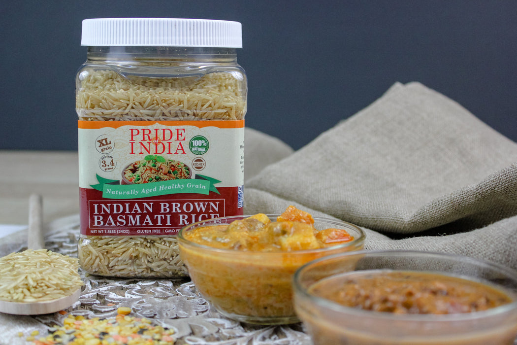 Extra Long Indian Brown Basmati Rice - Naturally Aged Healthy Grain Jar-2