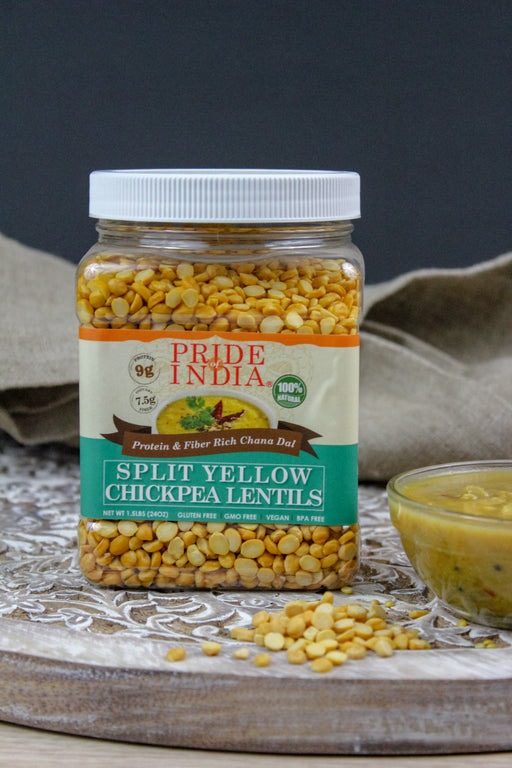 Indian Split Yellow Chickpea Lentils - Protein & Fiber Rich Chana Dal Jar-1
