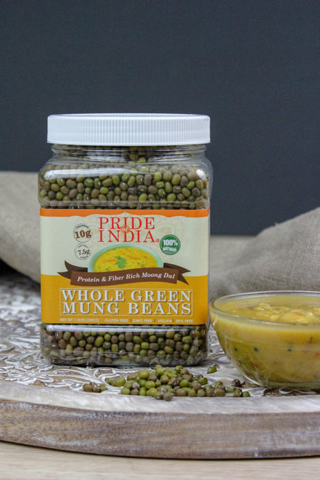 Indian Whole Green Mung Gram - Protein & Fiber Rich Moong Whole Jar-2