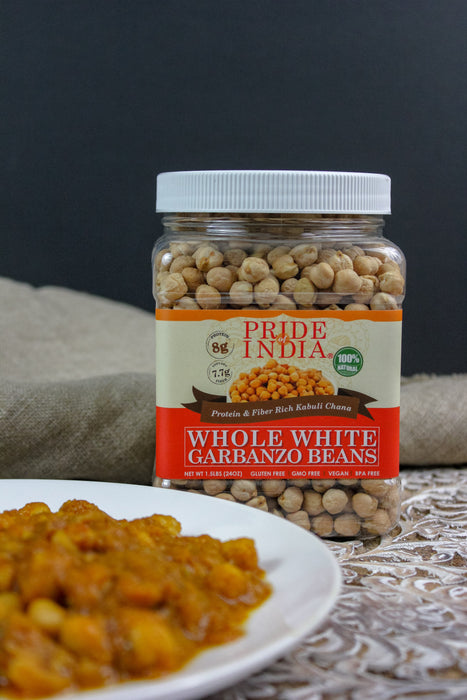 Indian Whole White Garbanzo Beans 10mm - Protein & Fiber Rich Kabuli Chana Jars-2