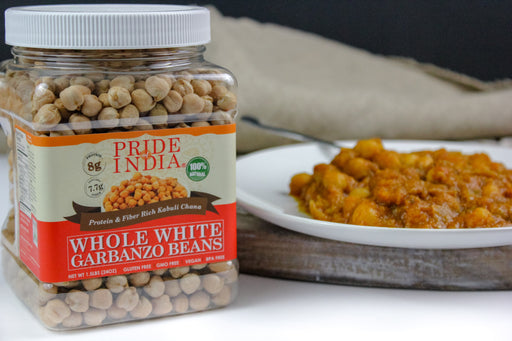 Indian Whole White Garbanzo Beans 10mm - Protein & Fiber Rich Kabuli Chana Jars-1