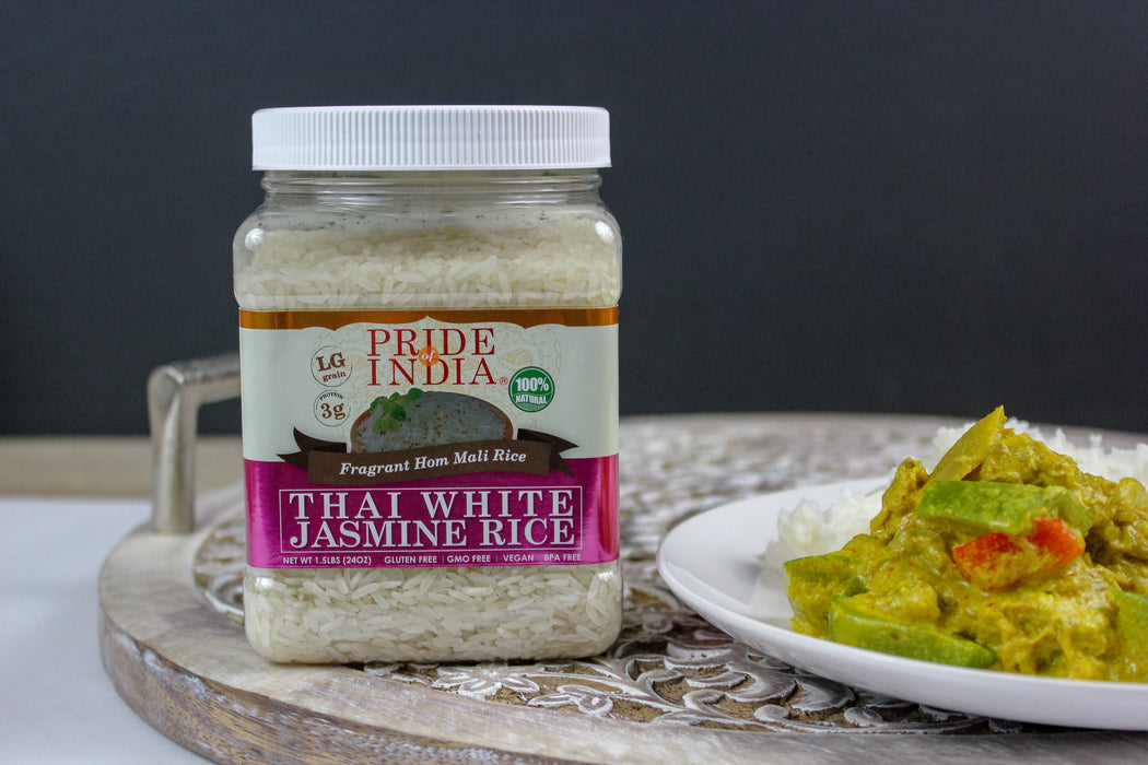 Thai White Jasmine Rice - Hom Mali Fragrant Long Grain Jar-2