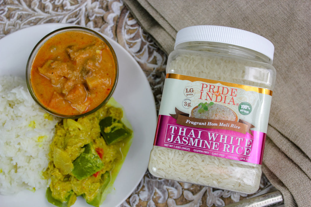 Thai White Jasmine Rice - Hom Mali Fragrant Long Grain Jar-1