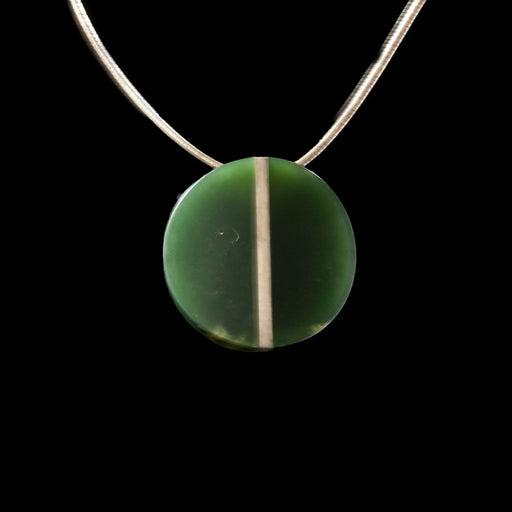 Jade Disc on Silver Chain by Jaymie Anderson - Culture Kraze Marketplace.com