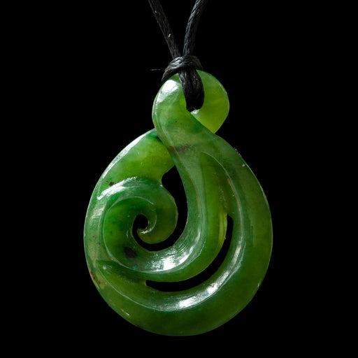 Small Jade Twist with Koru, handcrafted pendant - Culture Kraze Marketplace.com