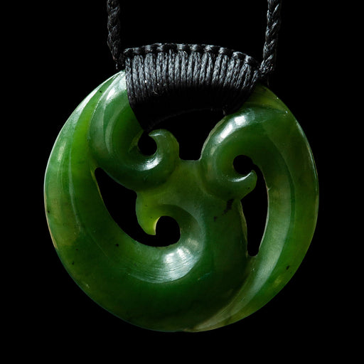 Bound Whanau Triple Koru, Hand Crafted Jade Pendant - Culture Kraze Marketplace.com