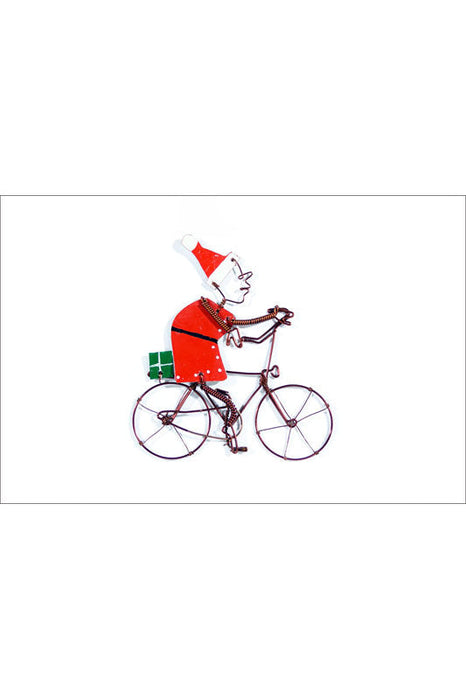 Cycling Santa Recycled African Note Card - Culture Kraze Marketplace.com