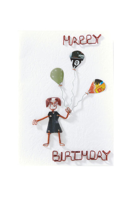 Recycled Metal Birthday Girl Greeting Card - Culture Kraze Marketplace.com