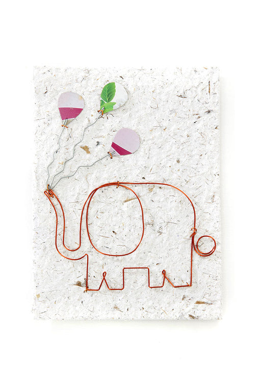 Celebratory Elephant Handmade Note Card from Kenya - Culture Kraze Marketplace.com