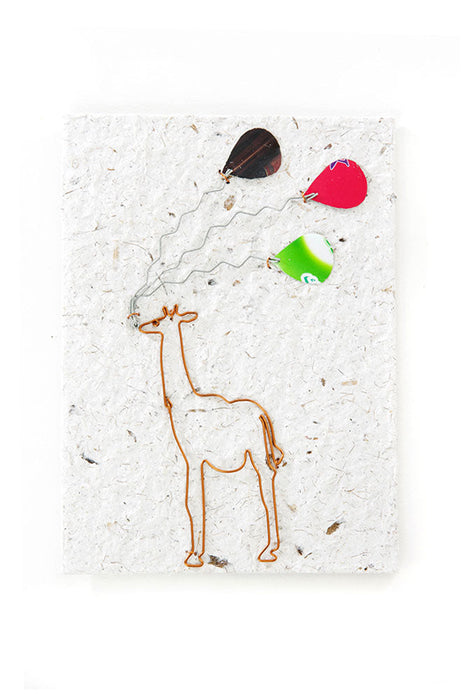 Celebratory Giraffe Handmade Note Card from Kenya - Culture Kraze Marketplace.com