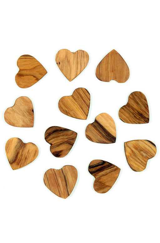 Dozen Olivewood Tiny Heart Tokens - Culture Kraze Marketplace.com
