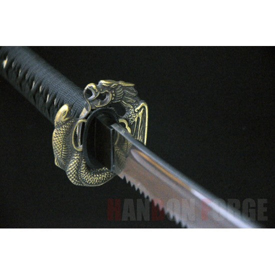 JAPANESE KATANA SWORD T10 TOOL STEEL FULL TANG SERRATED EDGE BLADE - Culture Kraze Marketplace.com