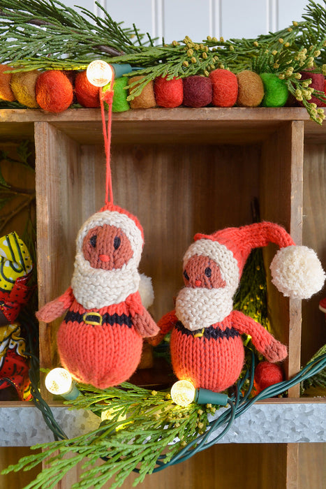Kenana Knitters Hand-Knit Jolly Santa Ornament - Culture Kraze Marketplace.com