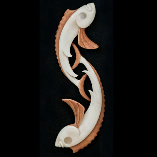 Framed Carved Bone Fish by Kerry Thompson - Culture Kraze Marketplace.com