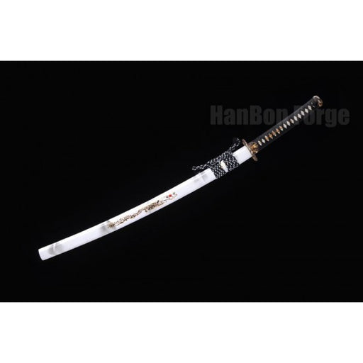 Japanese Samurai Sword T10 Steel Clay Temper HIRA-ZUKURI Blade Dragon Paint Saya - Culture Kraze Marketplace.com