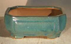 Blue/Green Ceramic Bonsai Pot - Rectangle   6.125" x 5.0" x 2.125" - Culture Kraze Marketplace.com