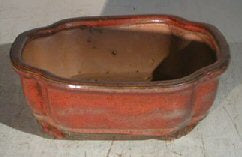 Parisian Red Ceramic Bonsai Pot - Rectangle  6.125" x 4.5" x 2.125" - Culture Kraze Marketplace.com