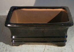 Black Ceramic Bonsai Pot - Rectangle   6.125" x 5.0" x 2.125" - Culture Kraze Marketplace.com