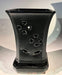 Black Ceramic Orchid Pot - Square  With Attached Humidity Drip Tray 6.5" x 6.5" x 9" - Culture Kraze Marketplace.com