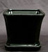 Black Ceramic Bonsai Pot Square With Attached Humidity / Drip Tray   5.25" x 5.25" x 5.5" - Culture Kraze Marketplace.com