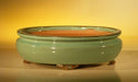 Green Ceramic Bonsai Pot - Oval   10" x 8" x 3.125" - Culture Kraze Marketplace.com
