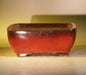 Parisian Red Ceramic Bonsai Pot - Rectangle   8.5" x 6.5" x 2.75" - Culture Kraze Marketplace.com