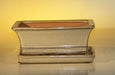 Beige Ceramic Bonsai Pot - Rectangle With Attached Humidity/Drip tray 8.5" x 6.5" x 3.5" - Culture Kraze Marketplace.com