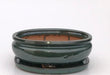 Dark Green Ceramic Bonsai Pot - Oval With Humidity Drip Tray 10" x 8" x 4" - Culture Kraze Marketplace.com