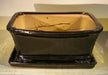 Black Ceramic Bonsai Pot- Rectangle  Professional Series with Attached Humidity/Drip Tray  10.0" x 9.0" x 4.5" - Culture Kraze Marketplace.com
