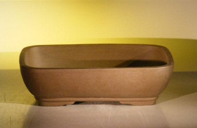 Tan Unglazed Ceramic Bonsai Pot - Rectangle  14.125" x 11.0" x 4.0" - Culture Kraze Marketplace.com