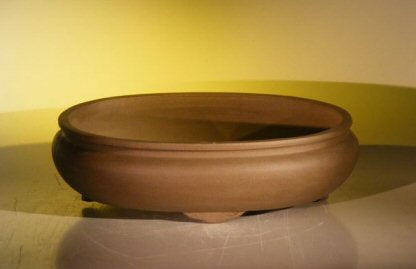Tan Unglazed Ceramic Bonsai Pot - Oval  14.125" x 11.0" x 4.0" - Culture Kraze Marketplace.com