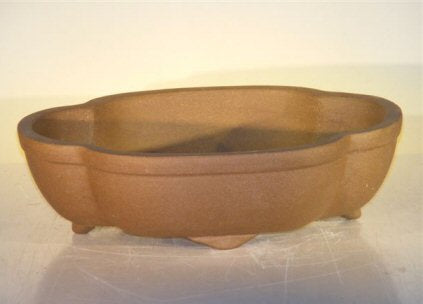 Tan Unglazed Ceramic Bonsai Pot - Oval  12" x 9.625" x 3.5" - Culture Kraze Marketplace.com
