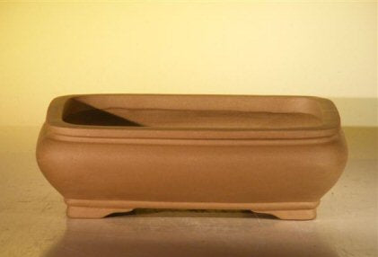 Tan Unglazed Ceramic Bonsai Pot - Rectangle   10" x 7.825" x 3.125" - Culture Kraze Marketplace.com