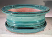 Blue / Green Ceramic Bonsai Pot - Oval With Humidity Drip Tray 8" x 6" x 3" - Culture Kraze Marketplace.com
