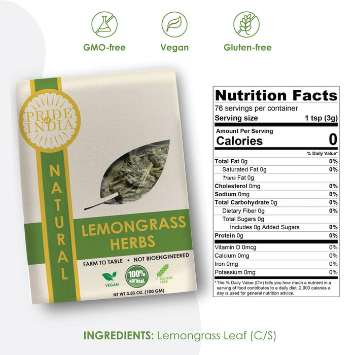 NUTRITEA Natural Lemongrass Full Leaf Tea (Caffeine Free)-4