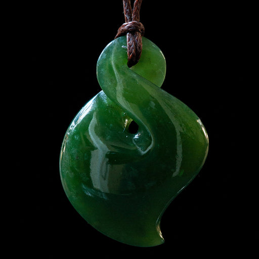 Small Jade Hei Pikorua Single Twist, handcrafted by Luke Gardiner - Culture Kraze Marketplace.com
