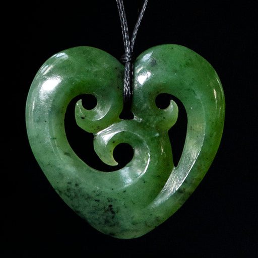 Koru Heart handcrafted jade pendant - Culture Kraze Marketplace.com