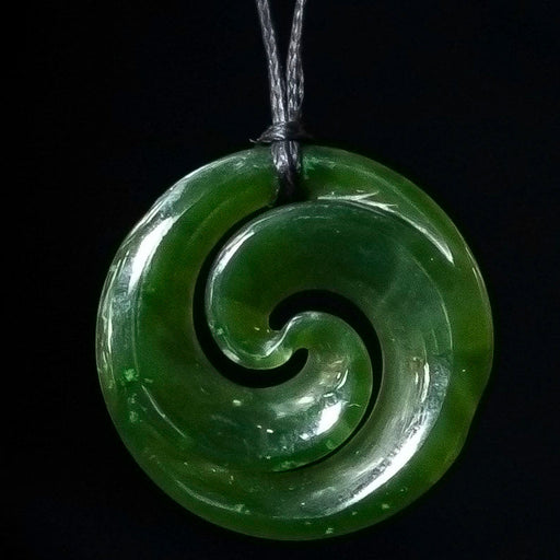 Small pounamu double Koru, handcrafted jade pendant - Culture Kraze Marketplace.com