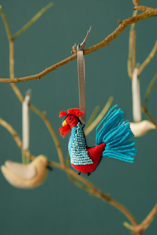 MADE51 Dawn Rooster Ornament, Crafted by Afghan Refugees in Pakistan - Culture Kraze Marketplace.com