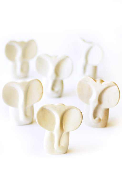 Set of Six - Natural Soapstone Mini Elephant Busts - Culture Kraze Marketplace.com