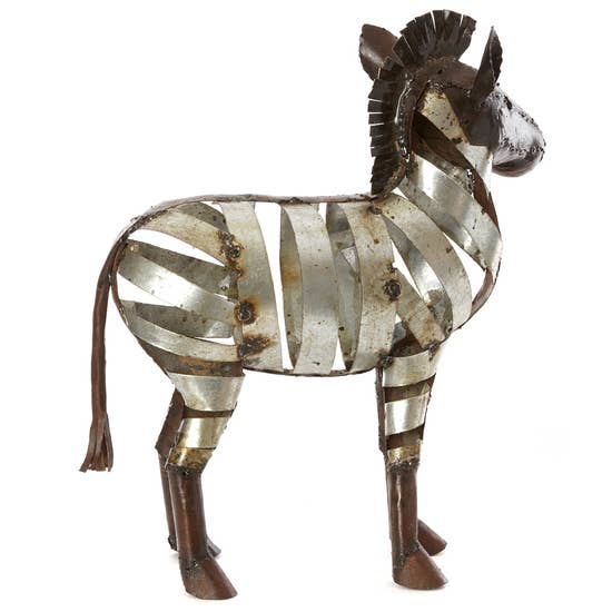 Recycled Metal Zebra Sculpture - Culture Kraze Marketplace.com