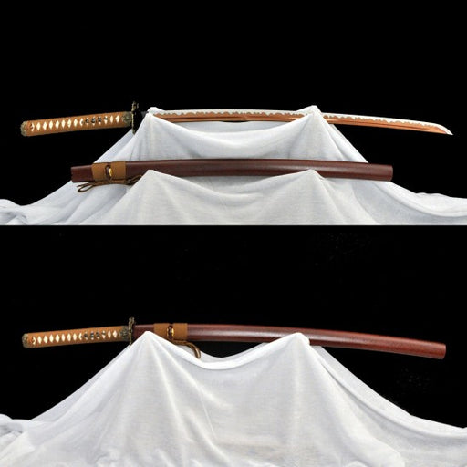 HanBon Forge Samurai Katana Sword Real T10 steel Full Tang Red Blade Dragon Koshirae - Culture Kraze Marketplace.com