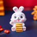 Chinese Zodiac White Rabbit Figurine, Miniature Resin Zodiac Rabbit Ornament - Culture Kraze Marketplace.com