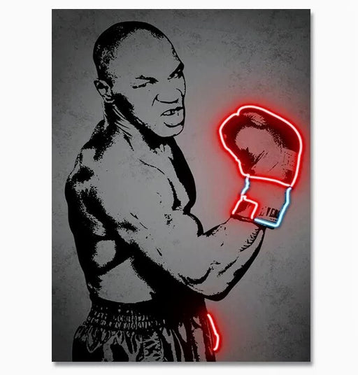Neon Boxing Champ Framed Canvas Print 60x80 - Culture Kraze Marketplace.com