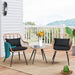 3PCS Outdoor Patio Wicker Rattan Lounge Chair Set Conversation Set with Round and Square Glass Top Coffee Side Table - Culture Kraze Marketplace.com