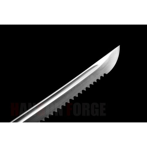 Serrated Blade Japanese KATANA Samurai Sword Handmade 1060 Steel Blade - Culture Kraze Marketplace.com